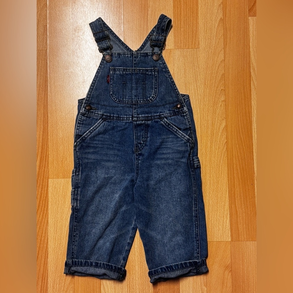 Levi's Classic Blue Kids Overalls Sz 24 Months - Picture 2 of 7